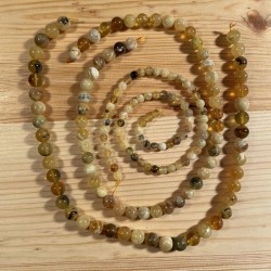 Fils de perles en opale jaune - 6mm|8mm|10mm
